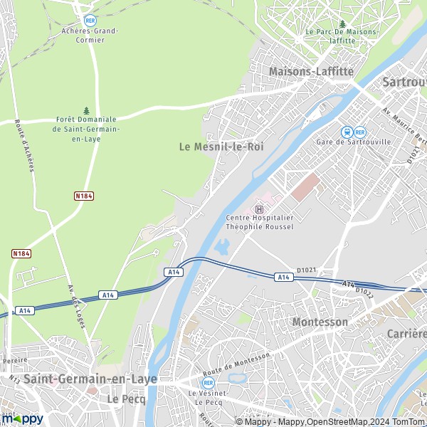 La carte pour la ville de Le Mesnil-le-Roi 78600