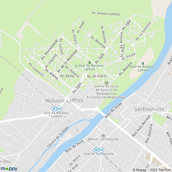 La carte pour la ville de Maisons-Laffitte 78600