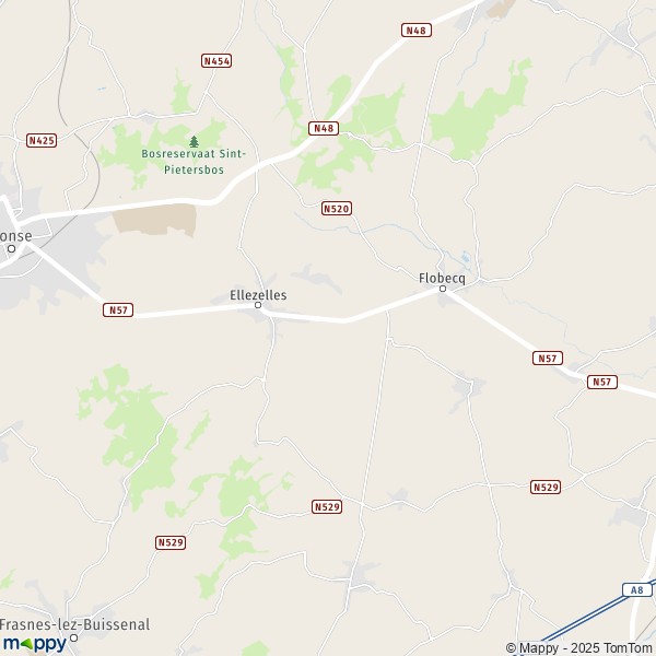 La carte pour la ville de 7862-9600 Ellezelles