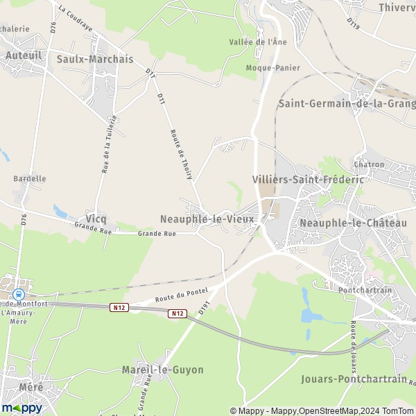 La carte pour la ville de Neauphle-le-Vieux 78640