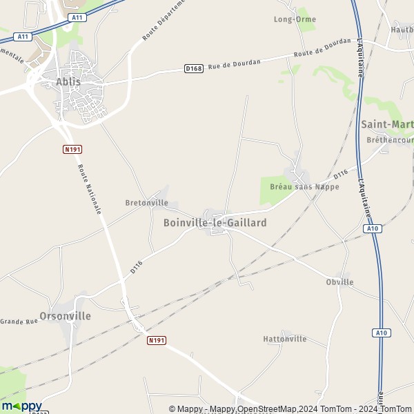 La carte pour la ville de Boinville-le-Gaillard 78660