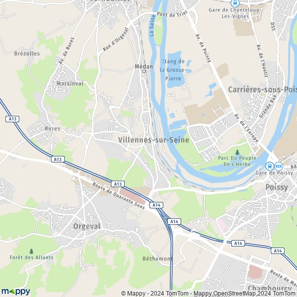 La carte pour la ville de Villennes-sur-Seine 78670