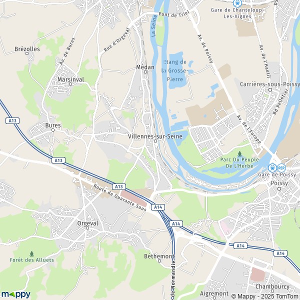 La carte pour la ville de Villennes-sur-Seine 78670