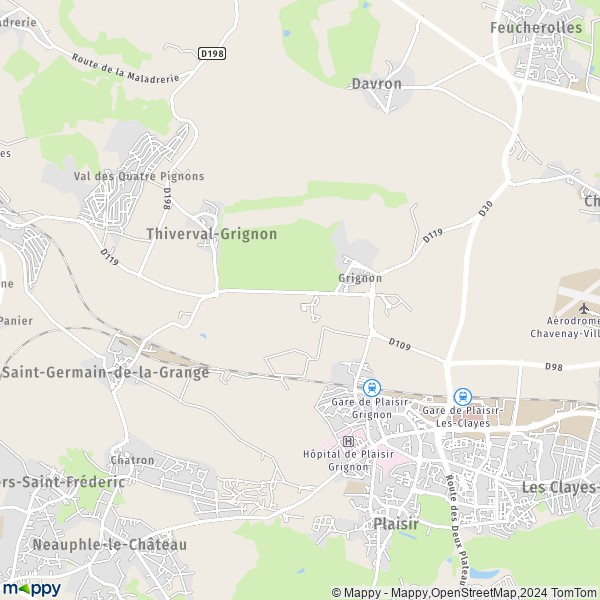 La carte pour la ville de Thiverval-Grignon 78850