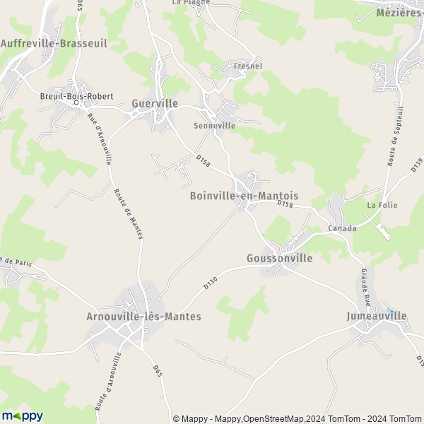 La carte pour la ville de Boinville-en-Mantois 78930