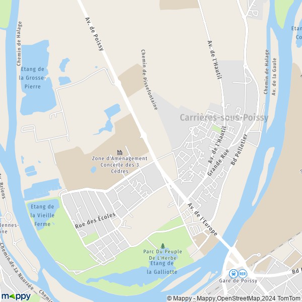 La carte pour la ville de Carrières-sous-Poissy 78955