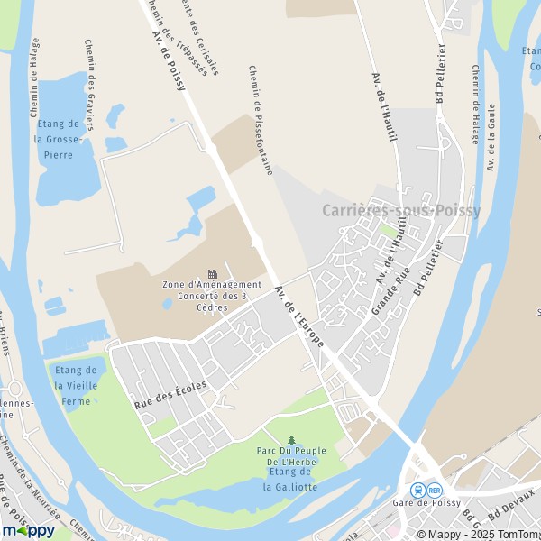 La carte pour la ville de Carrières-sous-Poissy 78955