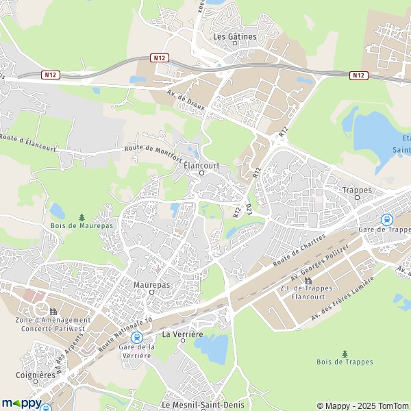 La carte pour la ville de Élancourt 78990