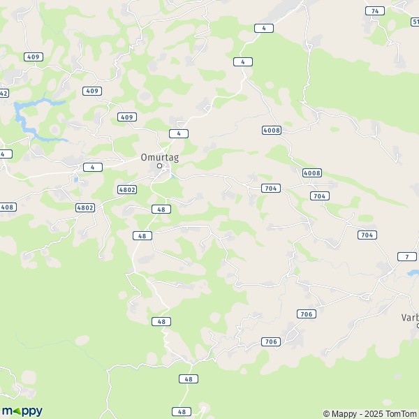 La carte pour la ville de Omurtag 7900-7973