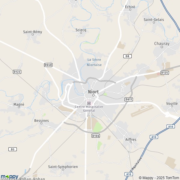 La carte pour la ville de Niort 79000