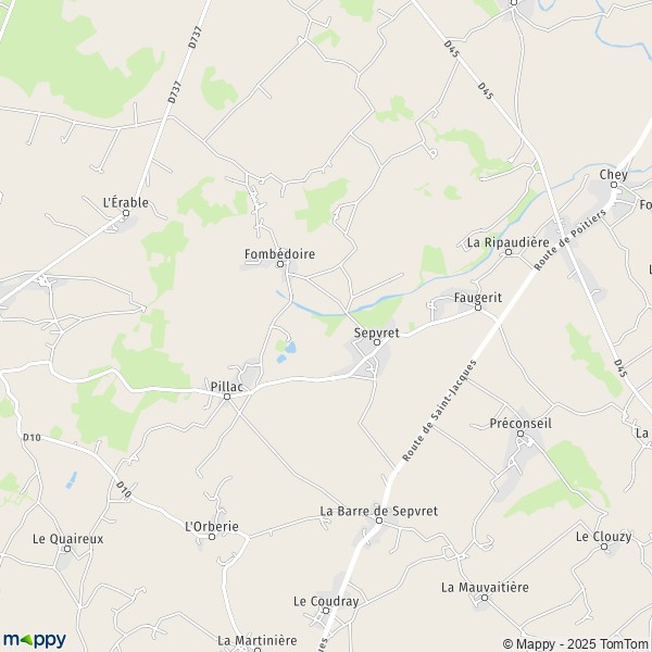 La carte pour la ville de Sepvret 79120