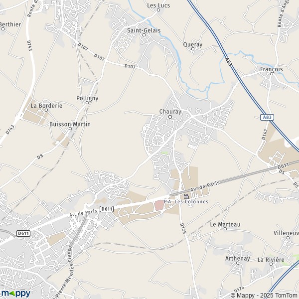 Carte P.A. Les Colonnes, 79180 Chauray