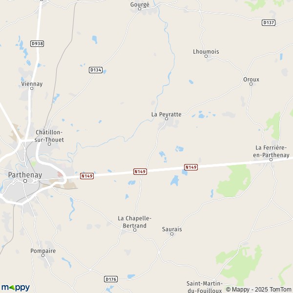 La carte pour la ville de La Peyratte 79200