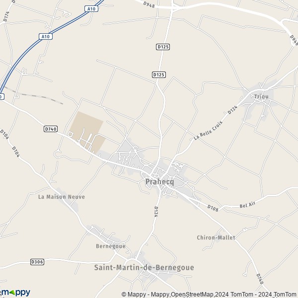 La carte pour la ville de Prahecq 79230