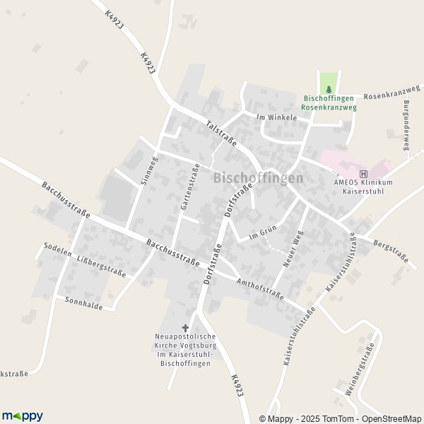 Carte Bischoffingen, 79235 Vogtsburg im Kaiserstuhl