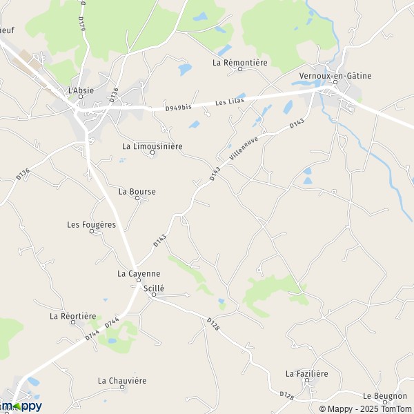 Carte La Roche Parthenay, 79240 Vernoux-en-Gâtine