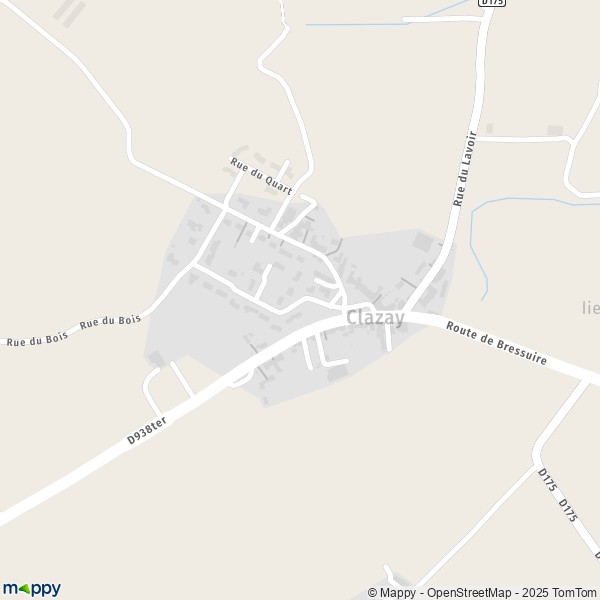 Carte Clazay, 79300 Bressuire