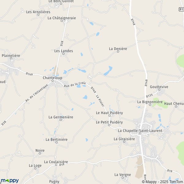 La carte pour la ville de Chanteloup 79320