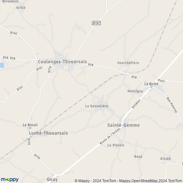 La carte pour la ville de Luché-Thouarsais 79330