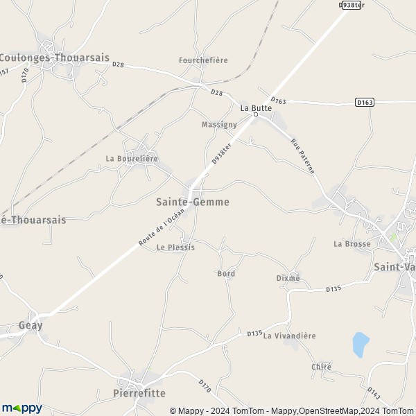 La carte pour la ville de Sainte-Gemme 79330