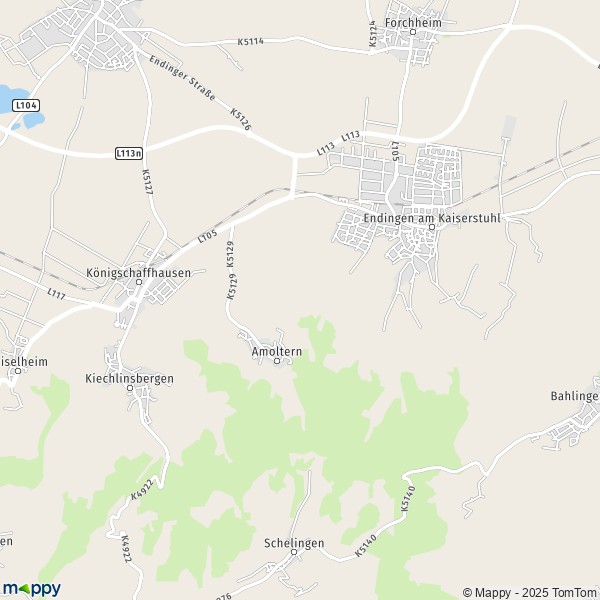 La carte pour la ville de 79346-79359 Endingen am Kaiserstuhl