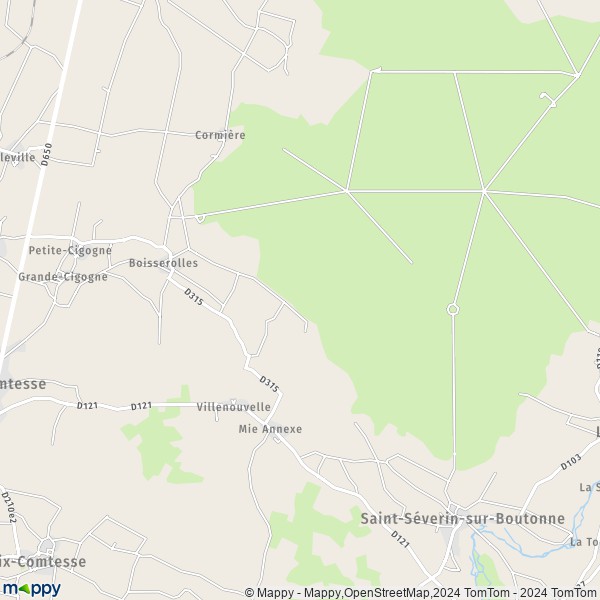 La carte pour la ville de Boisserolles, 79360 Plaine-d'Argenson
