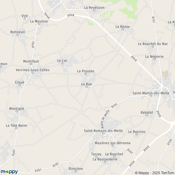 Carte la Grand-Rue, 79370 Celles-sur-Belle