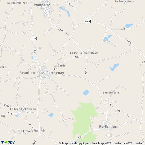 La carte pour la ville de Beaulieu-sous-Parthenay 79420