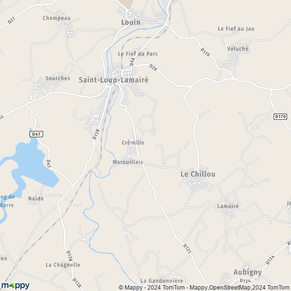 La carte pour la ville de Saint-Loup-Lamairé 79600