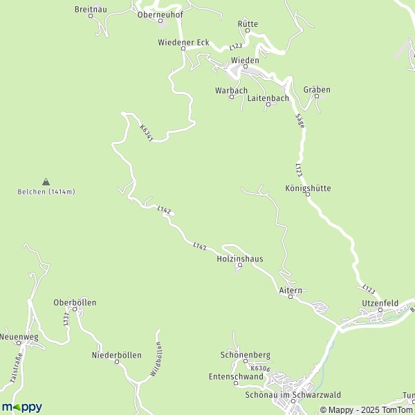 La carte pour la ville de 79677 Aitern