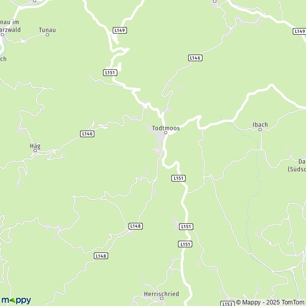 La carte pour la ville de 79682 Todtmoos