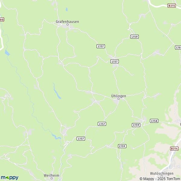 La carte pour la ville de 79777 Ühlingen-Birkendorf