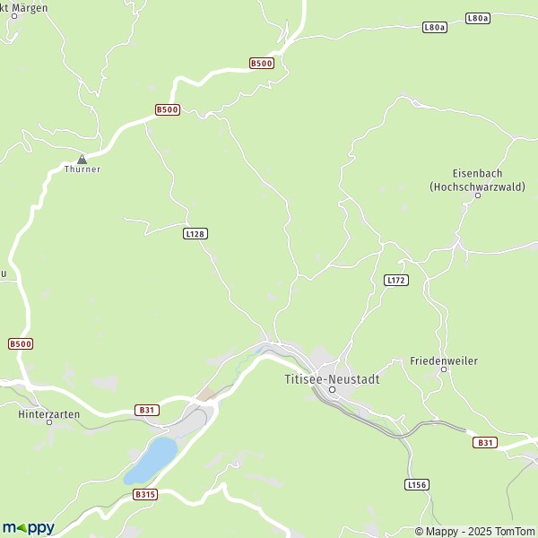 La carte pour la ville de 79822 Titisee-Neustadt