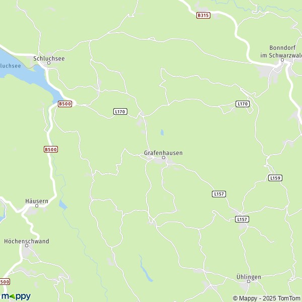 La carte pour la ville de 79865 Grafenhausen