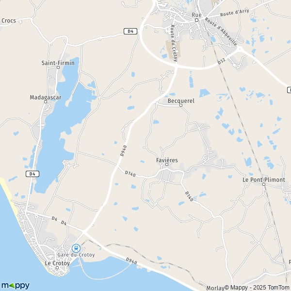 Carte Le Chemin de Rue, 80120 Favières