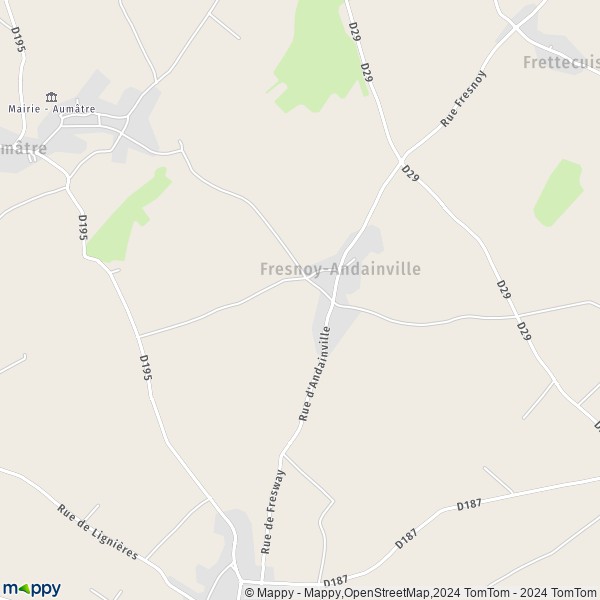 La carte pour la ville de Fresnoy-Andainville 80140