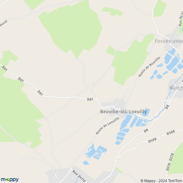 La carte pour la ville de Neuville-lès-Loeuilly, 80160 Ô-de-Selle