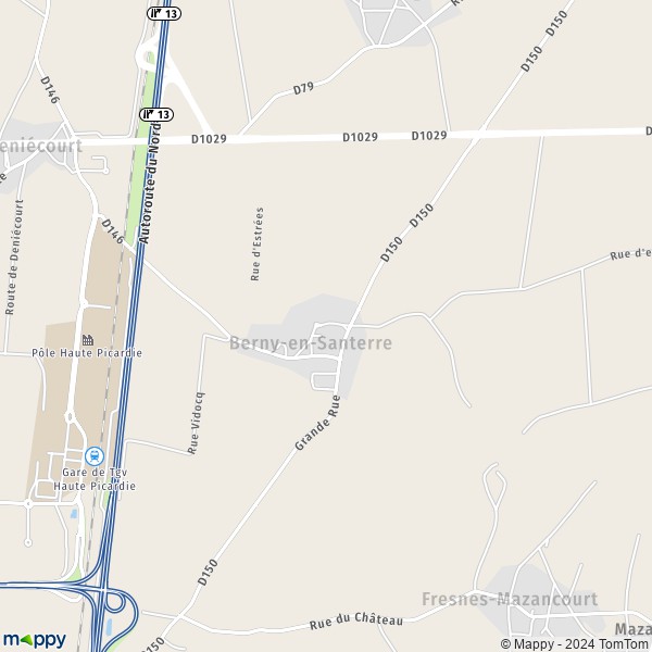 La carte pour la ville de Berny-en-Santerre 80200