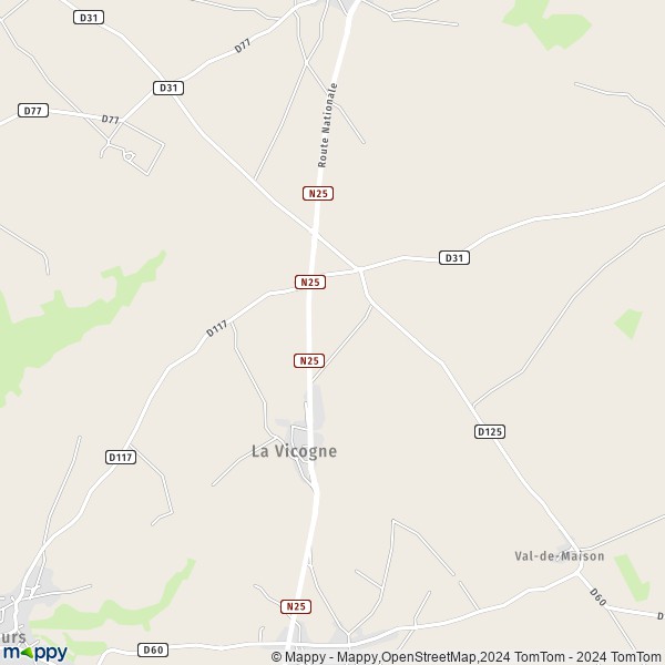 La carte pour la ville de La Vicogne 80260