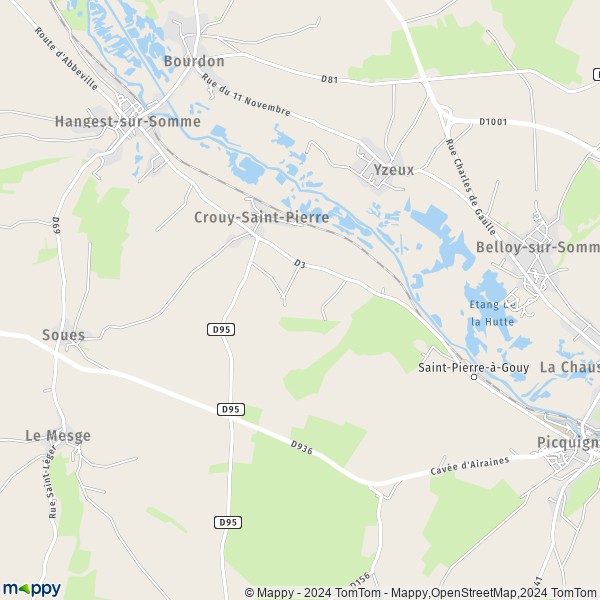 La carte pour la ville de Crouy-Saint-Pierre 80310