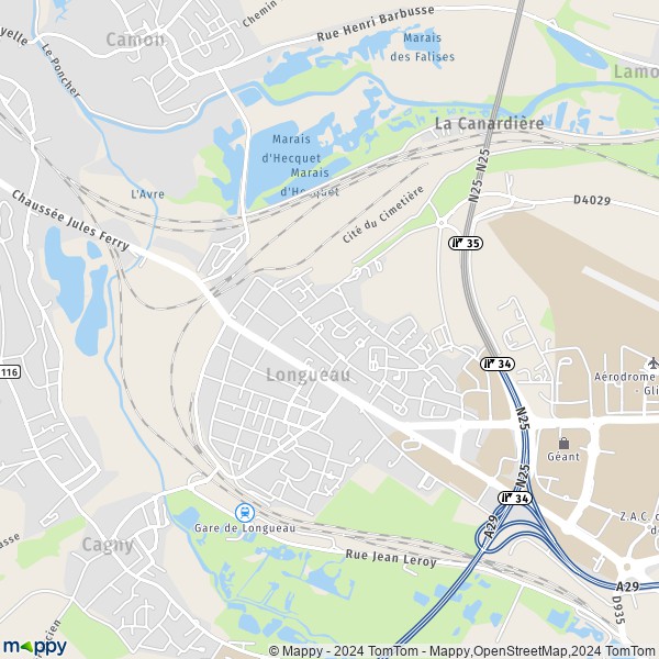 La carte pour la ville de Longueau 80330
