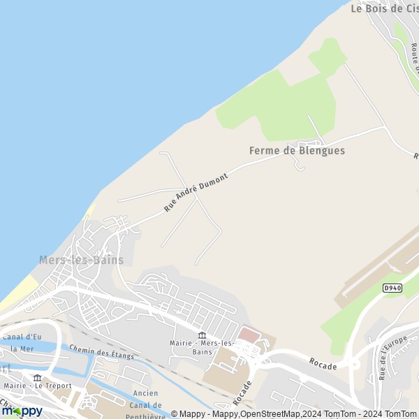 La carte pour la ville de Mers-les-Bains 80350