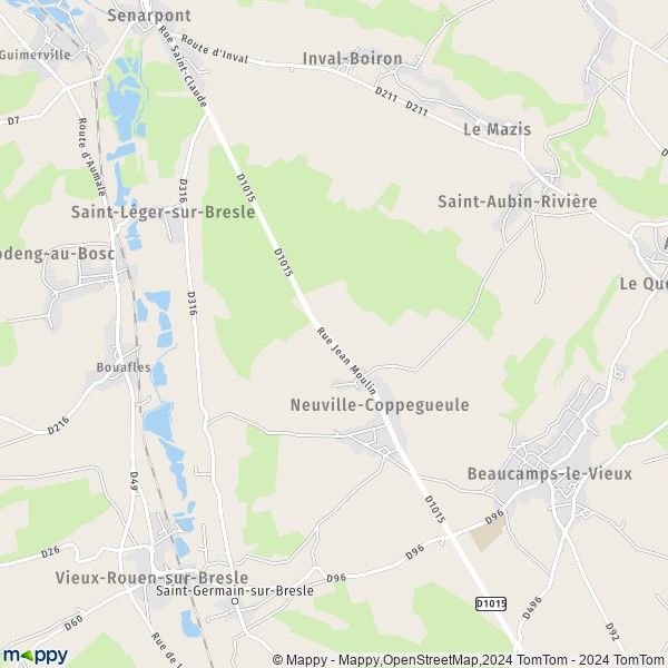 La carte pour la ville de Neuville-Coppegueule 80430