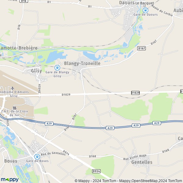 La carte pour la ville de Blangy-Tronville 80440