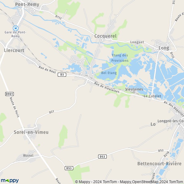 La carte pour la ville de Fontaine-sur-Somme 80510