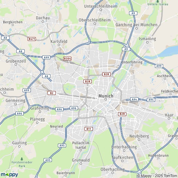 La carte pour la ville de Bogenhausen, Munich