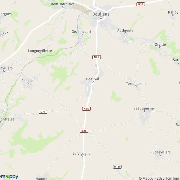 Plan Beauval carte de Beauval (80630) et infos pratiques