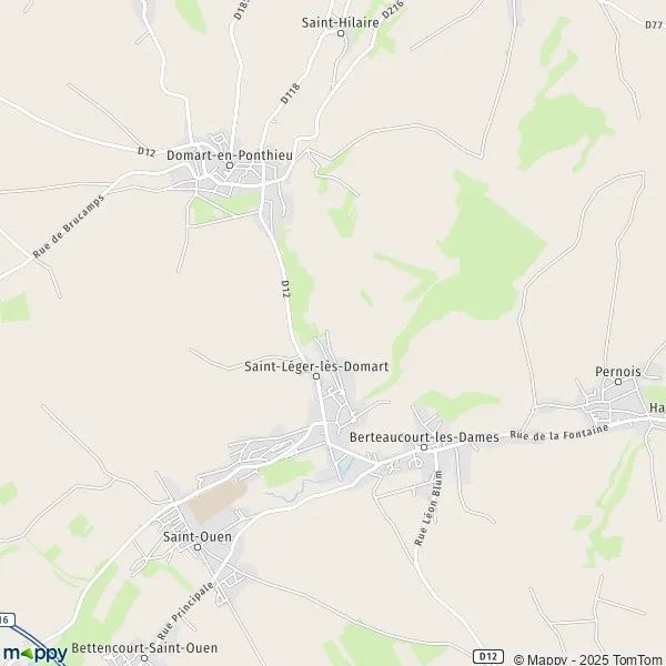 Plan saintlegerlesdomart carte de saintlegerlesdomart (80780)