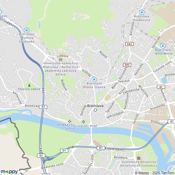 La carte pour la ville de Bratislava - Vieille Ville, Bratislava I