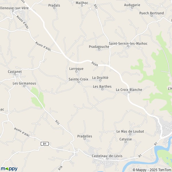 La carte pour la ville de Sainte-Croix 81150